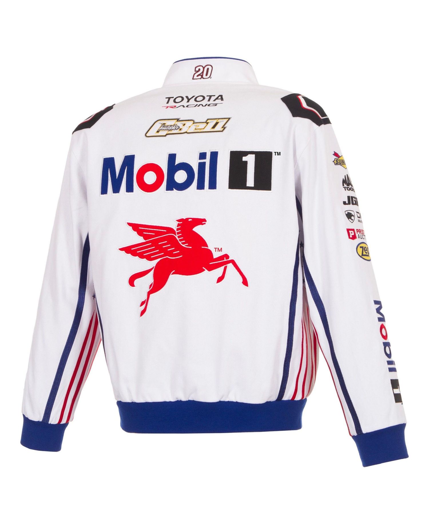 Men's White Christopher Bell 2026 Mobil #1 Full-Snap Twill Racing Jacket