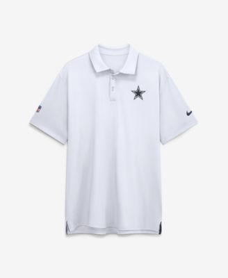 Men's White Dallas Cowboys Sideline Powerful Blocking Dri-FIT Tour Polo Shirt