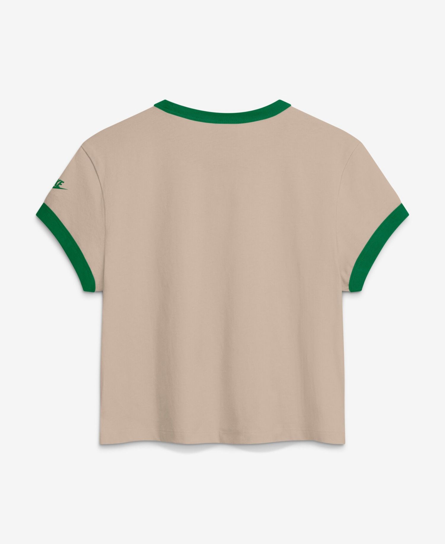 Women's Cream Philadelphia Eagles Rewind Ringer Mod Cropped T-Shirt
