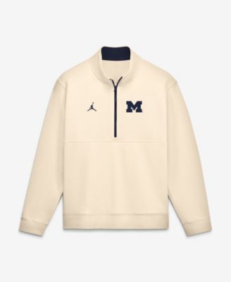 Men's Cream Michigan Wolverines Primetime Club Fleece Half-Zip Pullover Sweatshirt
