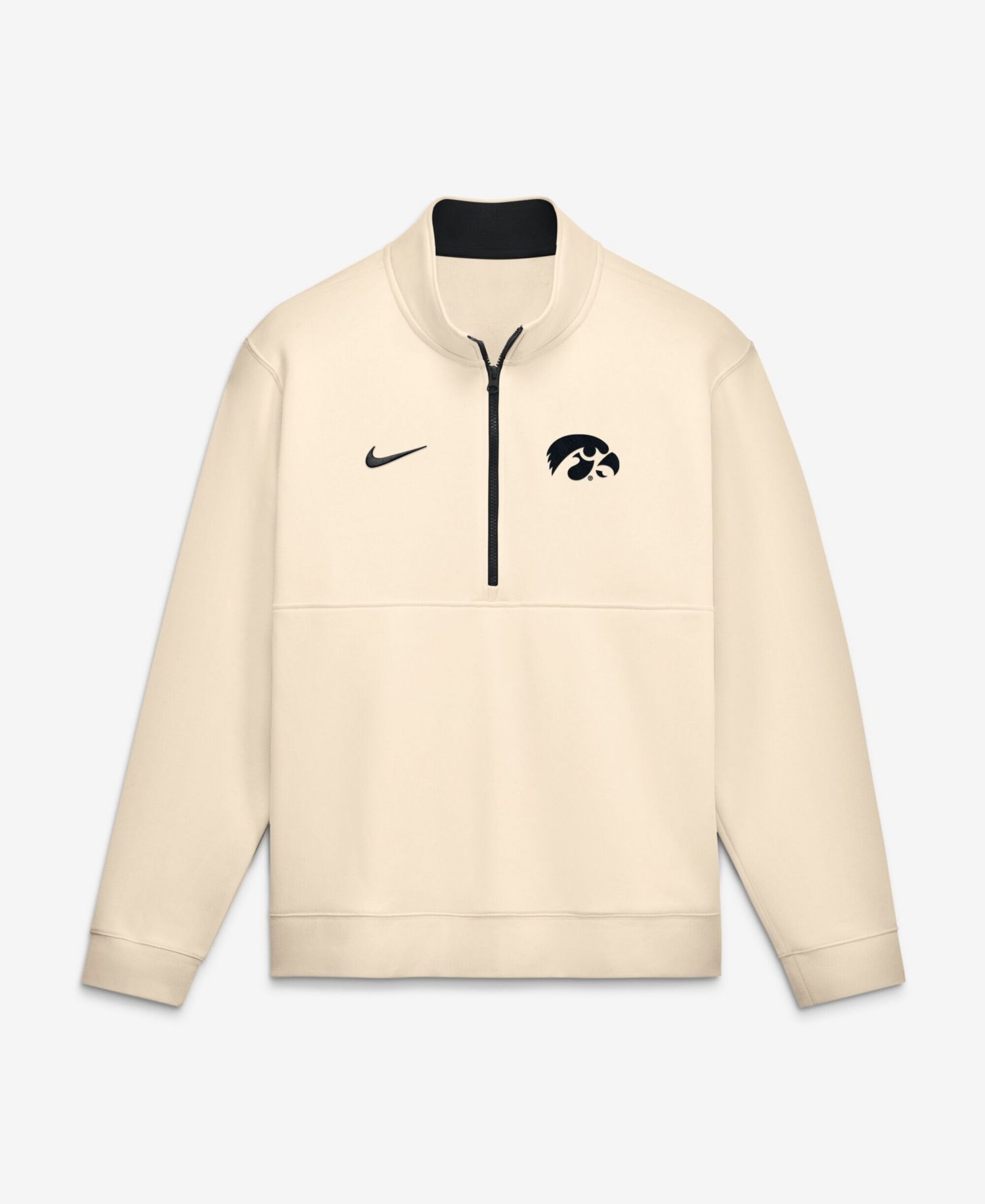 Men's Cream Iowa Hawkeyes Primetime Club Fleece Half-Zip Pullover Sweatshirt