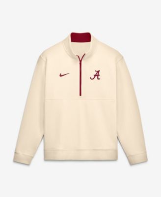 Men's Cream Alabama Crimson Tide Primetime Club Fleece Half-Zip Pullover Sweatshirt