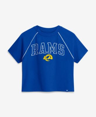 Women's Los Angeles Rams Offensive Scheme Raglan Tri-Blend Cropped T-Shirt