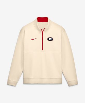 Men's Cream Georgia Bulldogs Primetime Club Fleece Half-Zip Pullover Sweatshirt