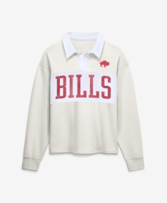 Women's Cream Buffalo Bills Heritage Play Action Rugby Long Sleeve Polo
