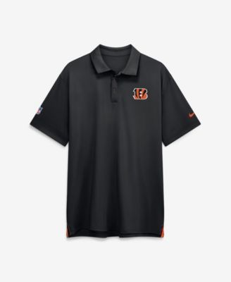 Men's Black Cincinnati Bengals Sideline Powerful Blocking Dri-FIT Tour Polo Shirt