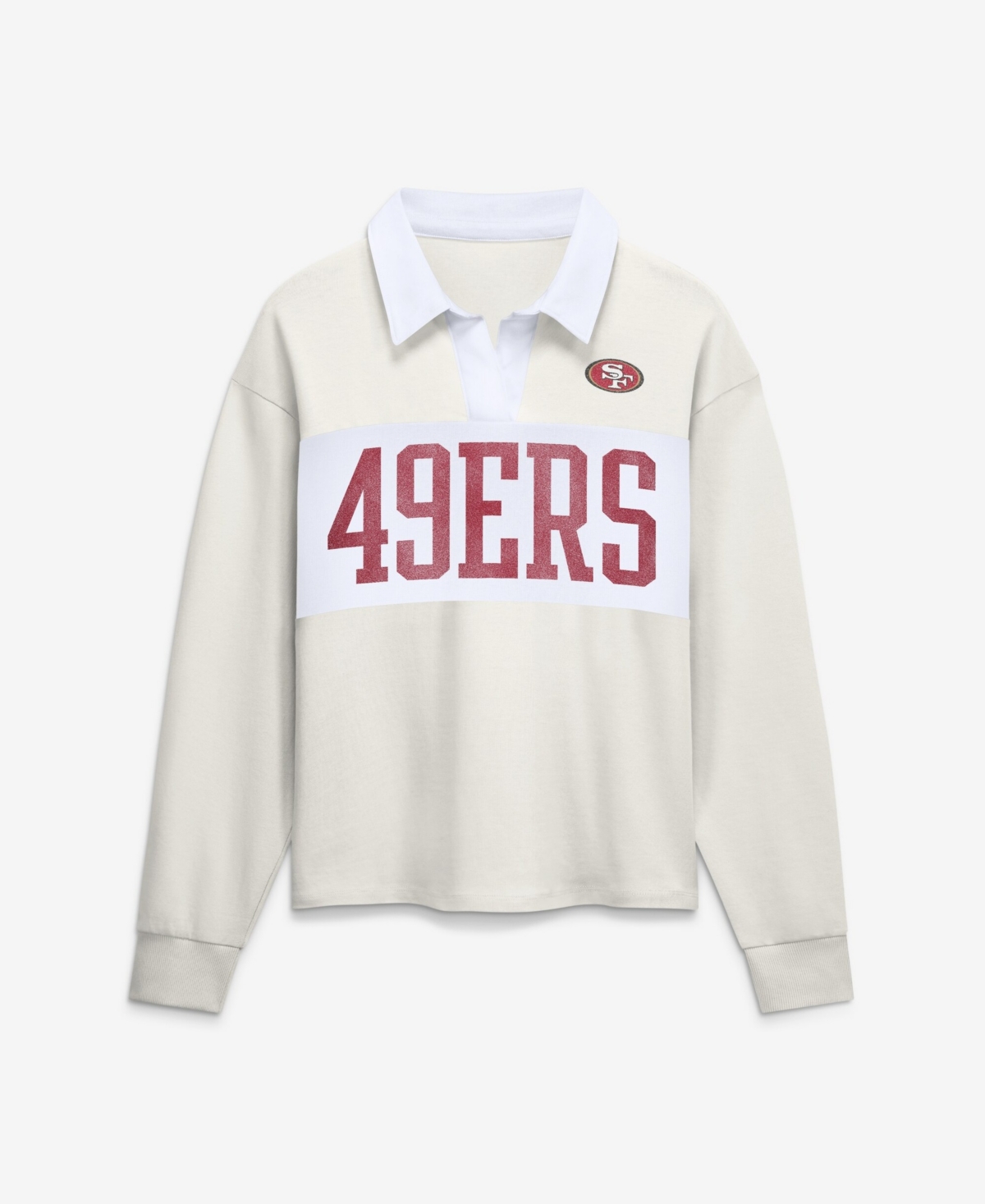Fanatics Women's Cream San Francisco 49ers Heritage Play Action Rugby Long Sleeve Polo - Cream
