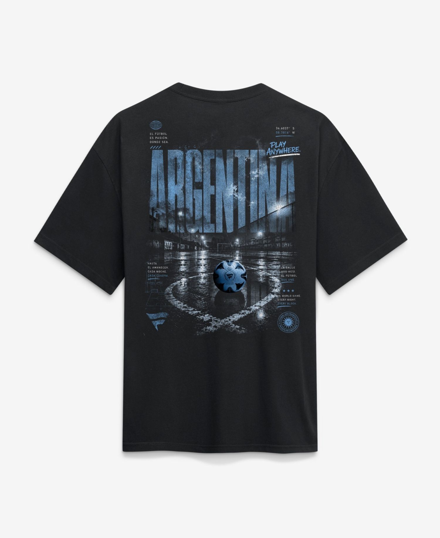 Men's Black Argentina Streets Of The World Heavyweight T-Shirt