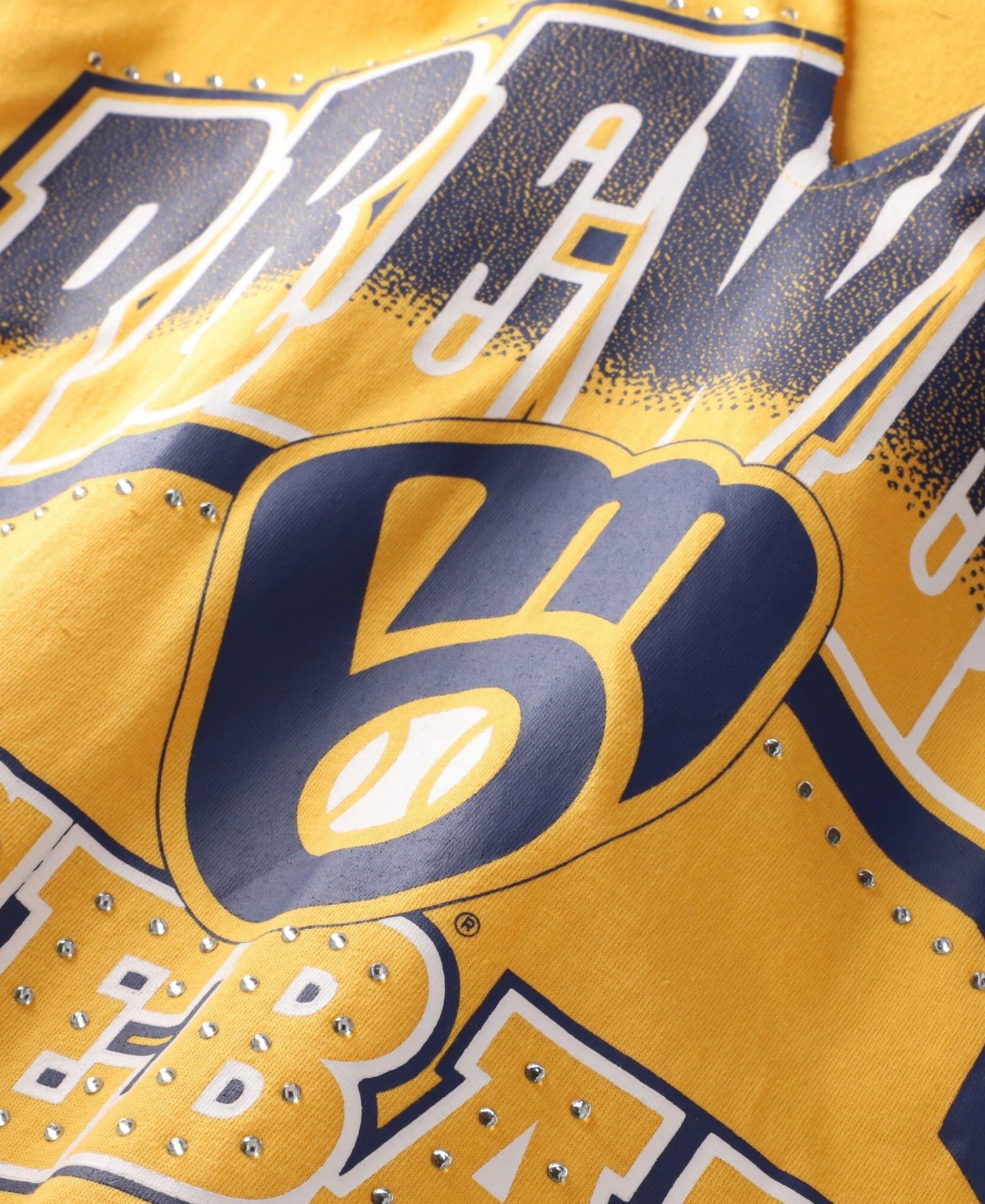 Women's Gold Milwaukee Brewers Plus Size Win Big Oversized Notch-Neck T-Shirt
