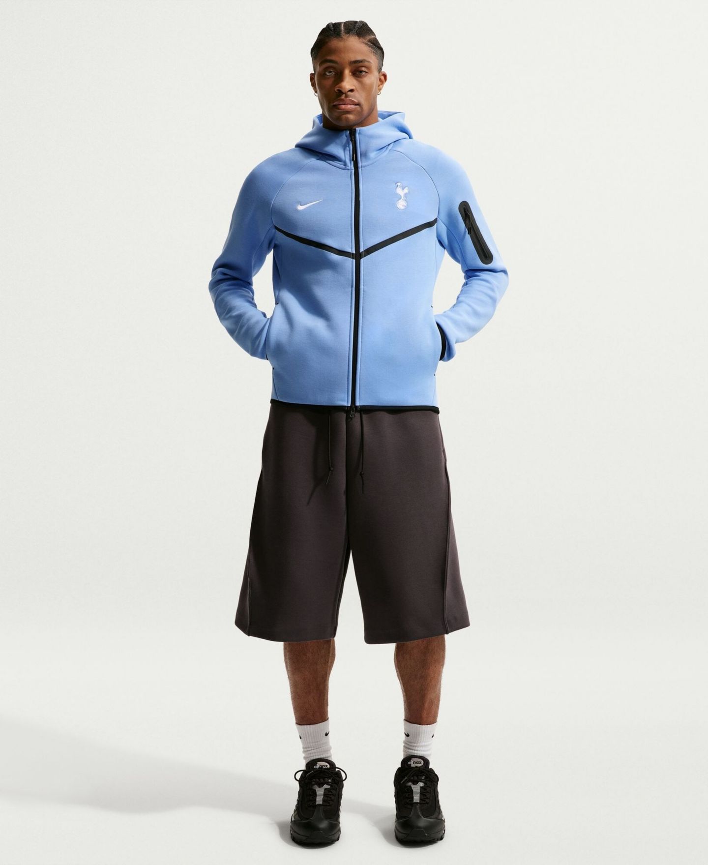 Мужское худи Nike Blue Tottenham Hotspur Tech Fleece Windrunner Raglan Full-Zip — фото 3