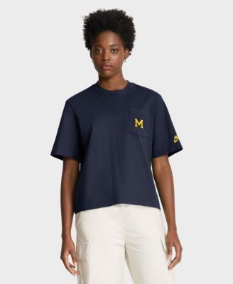 Women's Michigan Wolverines Legacy Pocket Boxy T-Shirt