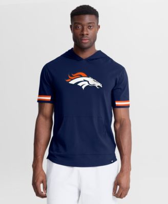 Men's Navy Denver Broncos Optimal Play Short Sleeve Hooded T-Shirt