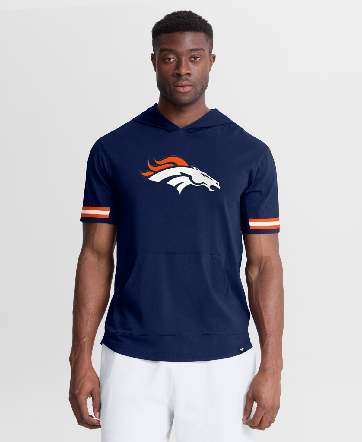 Fanatics Men's Navy Denver Broncos Optimal Play Short Sleeve Hooded T-Shirt
