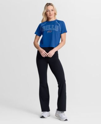 Women's Buffalo Bills Offensive Scheme Raglan Tri-Blend Cropped Top