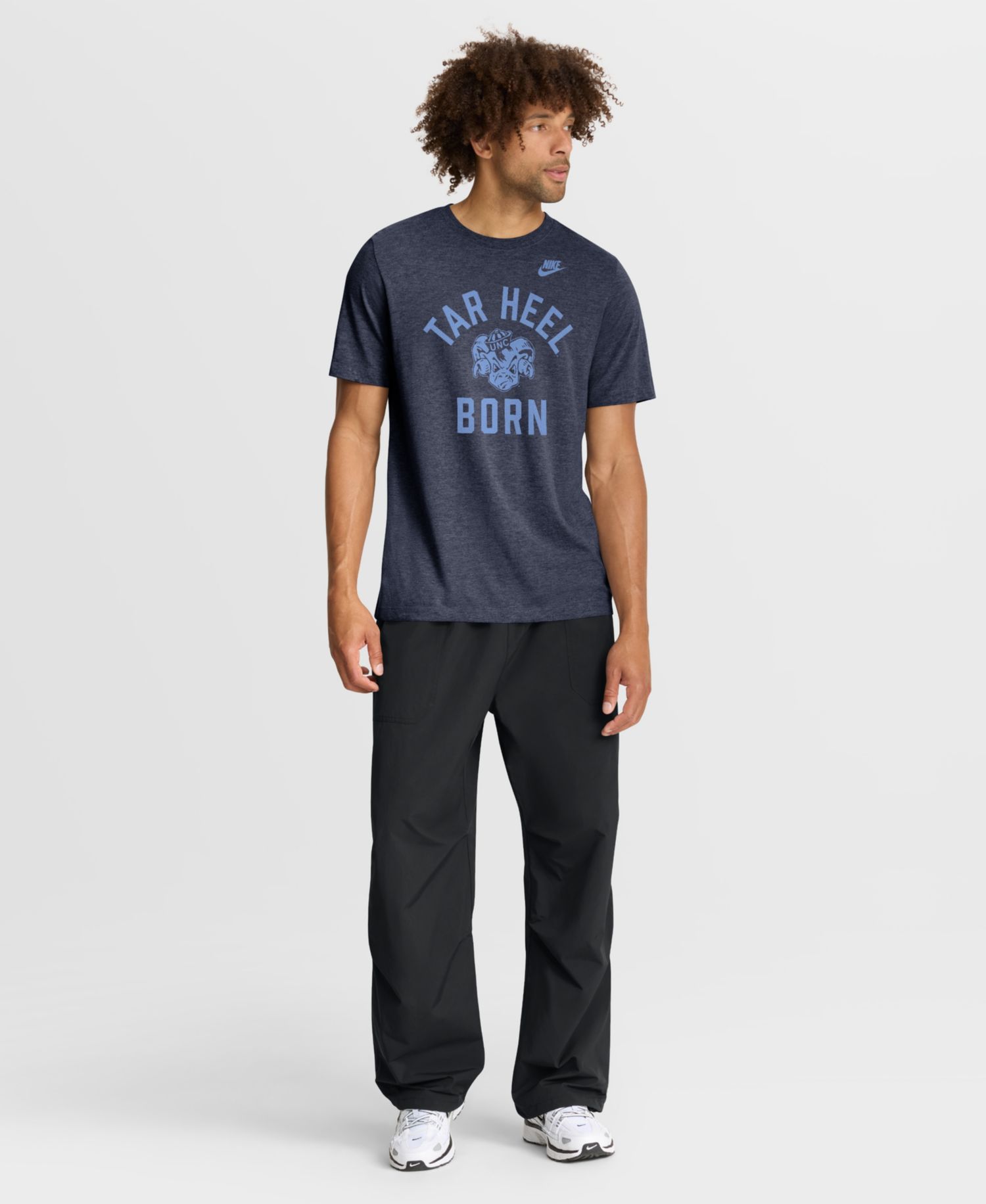Men's Heather Navy North Carolina Tar Heels Legacy Mantra Tri-Blend T-Shirt