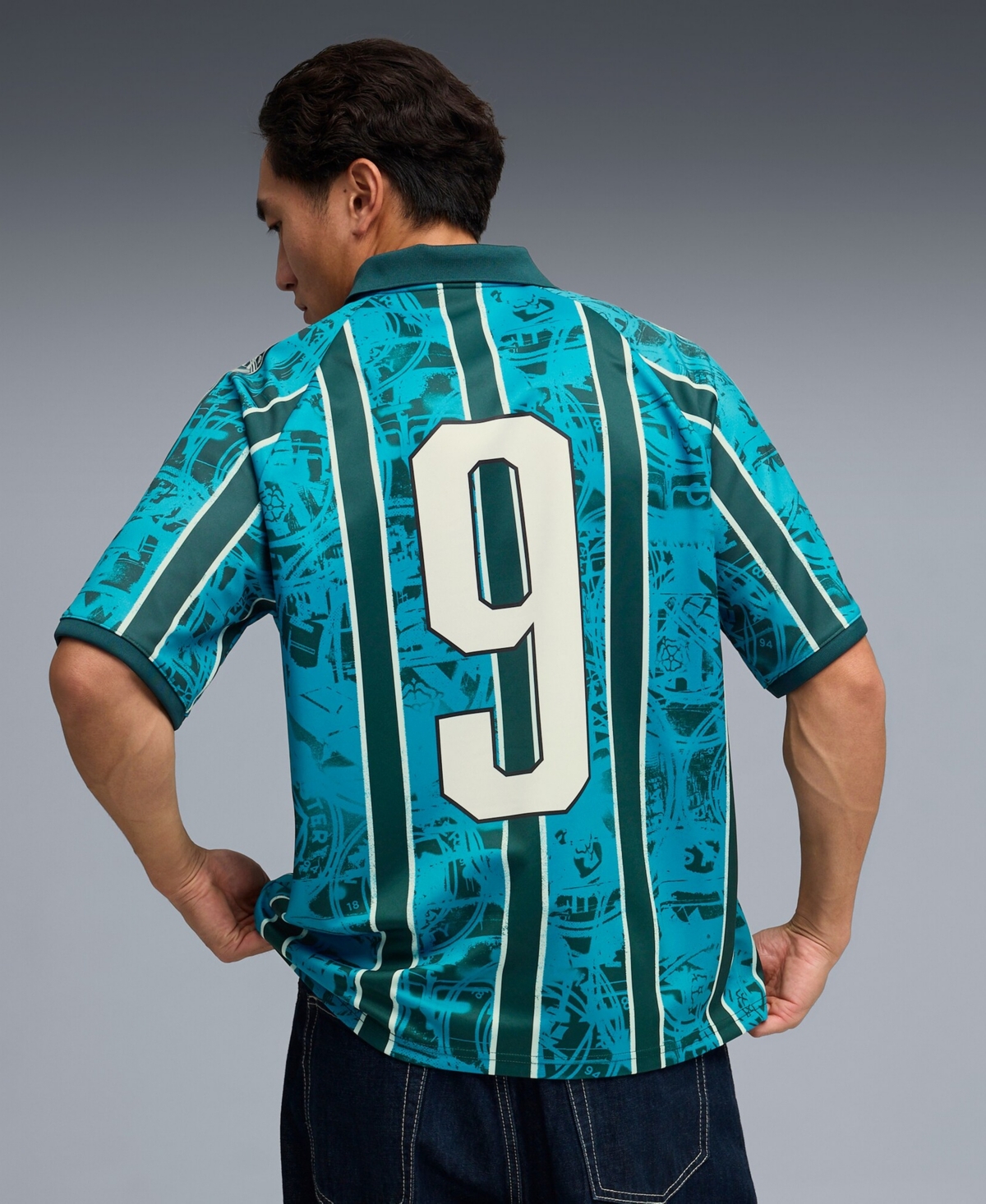 Puma Men's Turquoise Manchester City King Retro Fashion Jersey