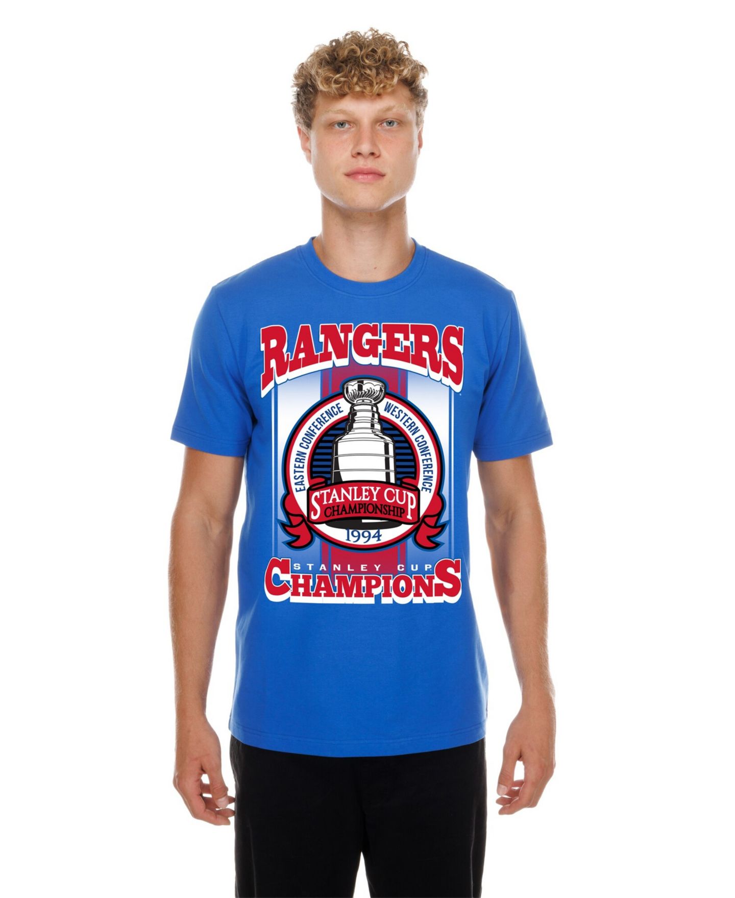 Мужская футболка New Era Blue New York Rangers Stanley Cup Trophy Graphic — фото 4