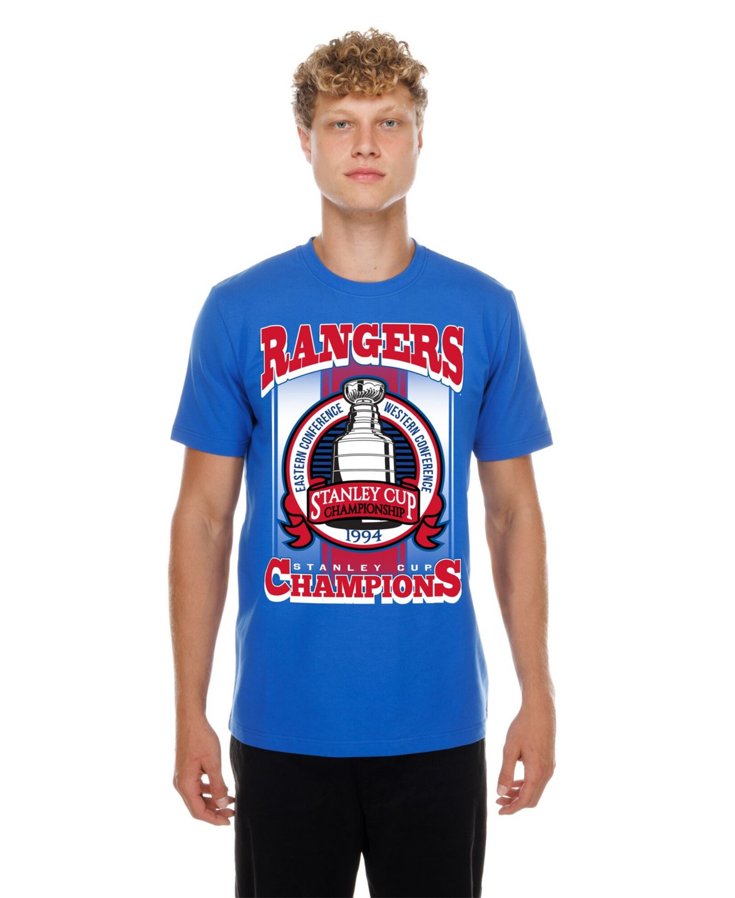 Men's Blue New York Rangers Stanley Cup Trophy Graphic T-Shirt