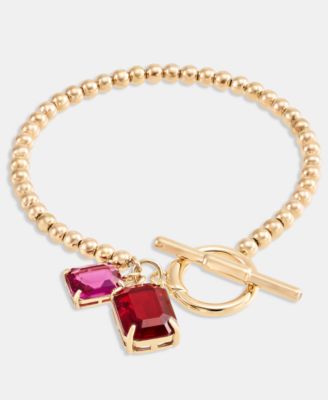 Stone Charm Beaded Flex Bracelet