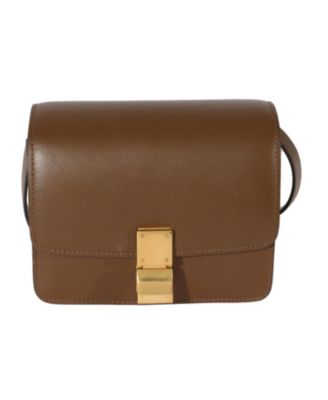 Brown Smooth Leather Small Box Bag