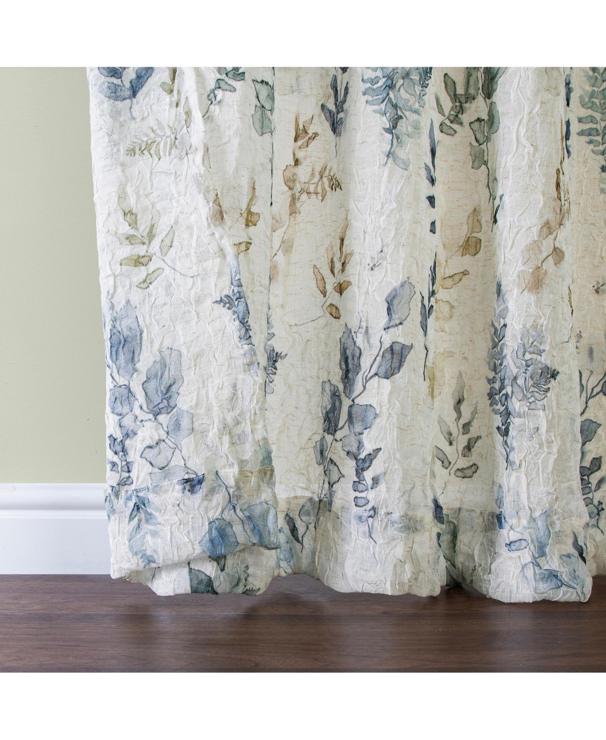 No. 918 Marcella Watercolor Botanical Semi-sheer Rod Pocket Curtain Panel