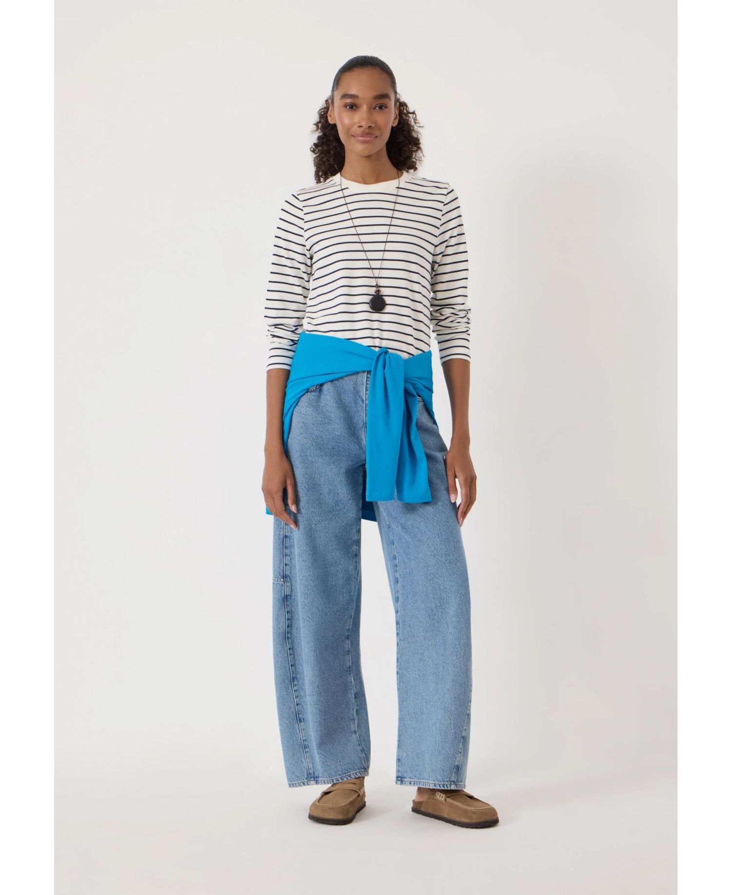 Women's Mia Striped Slim Crewneck Long-Sleeve Top