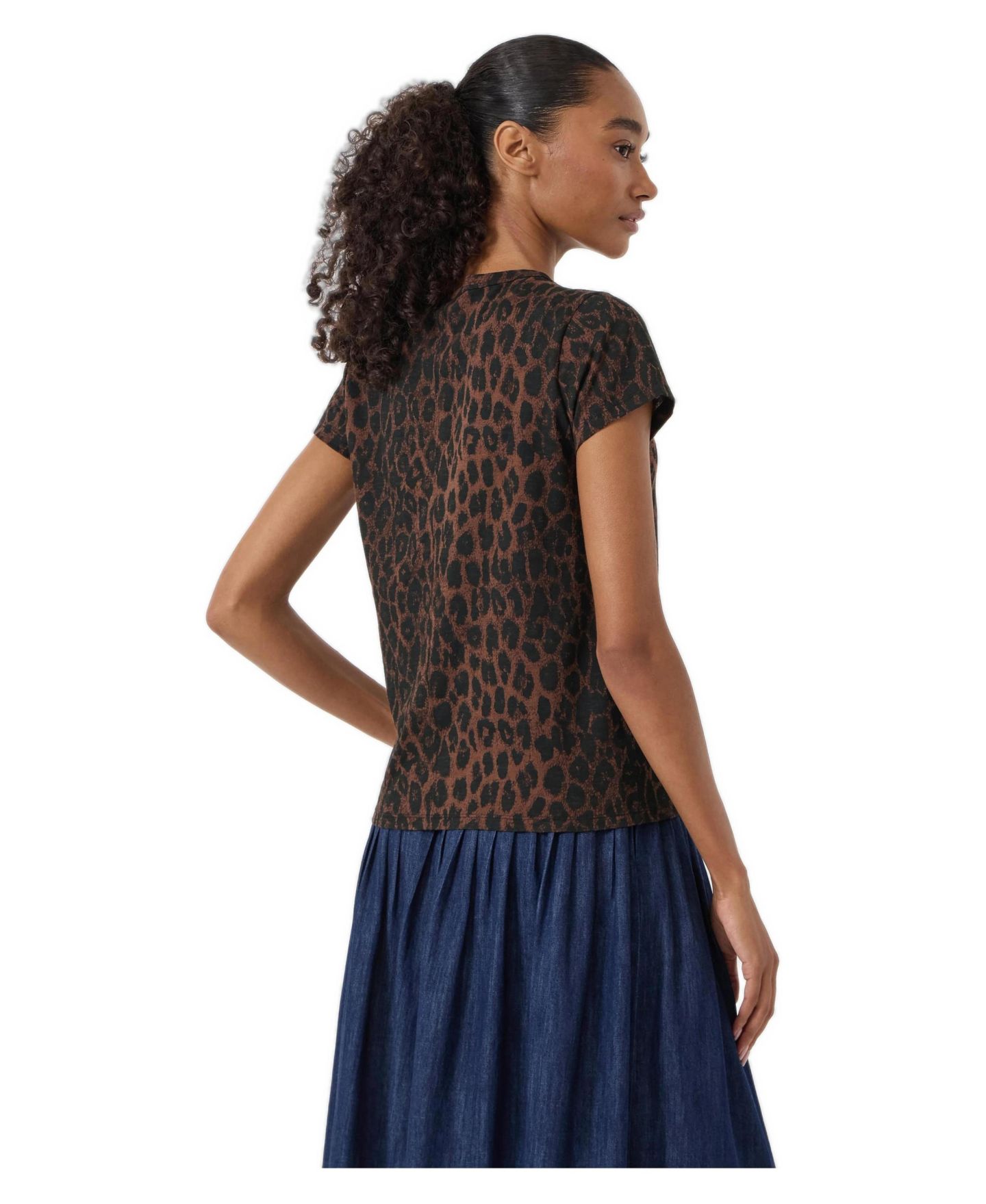 Женская футболка Hush Leopard-Print Slub Slim-Fit, цвет: Мягкий леопардовый — фото 2