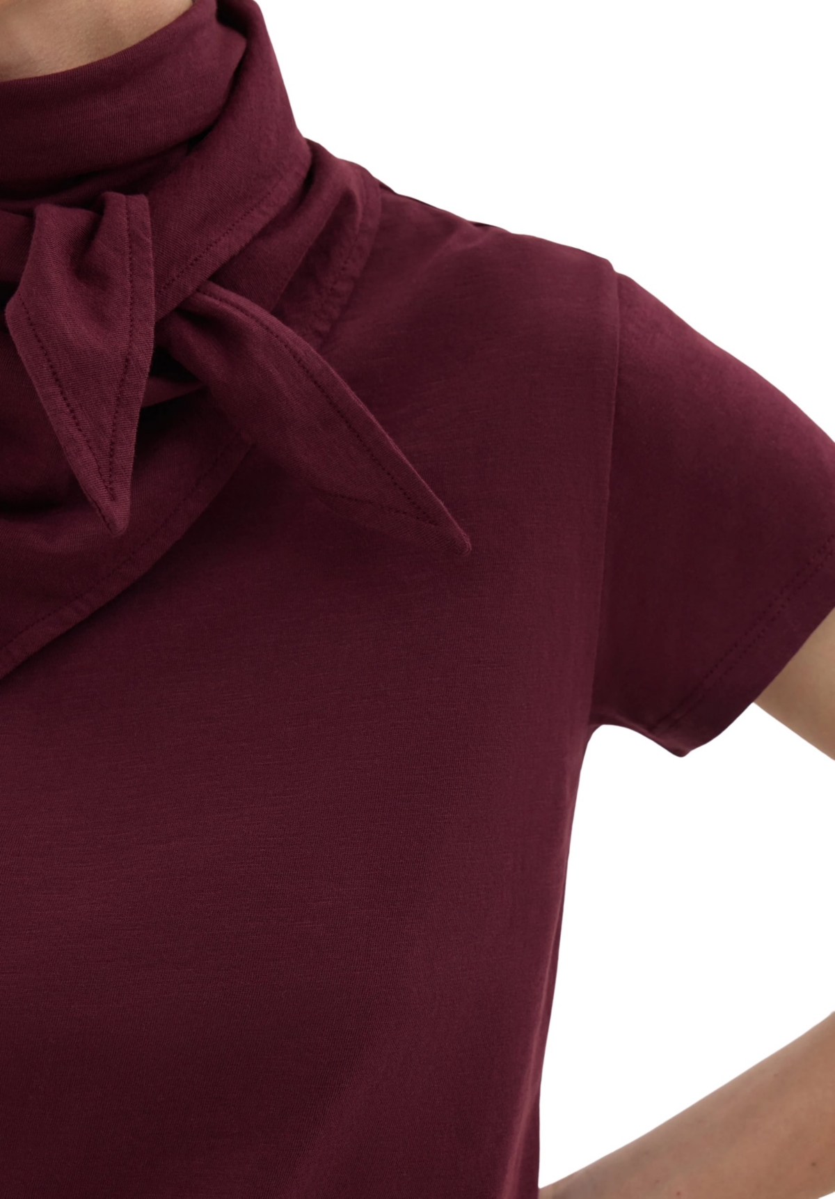 Hush Women's Minna Slim-Fit Scarf-Detail Crewneck T-Shirt