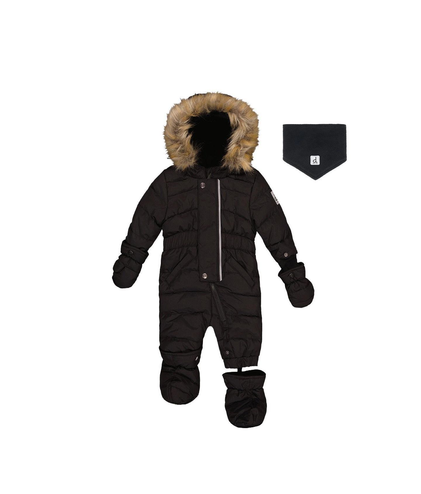 Комбинезон Deux par Deux ( 6M to 24M) Unisex Original One Piece Puffy Snowsuit with Removable Mittens and Boots для мальчиков-малышей, цвет: Чёрный — фото 1