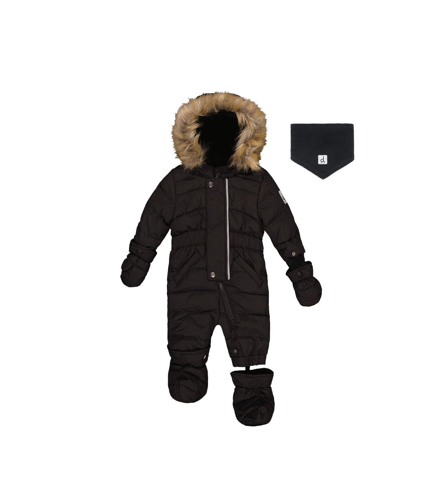 Baby ( 6M to 24M ) Unisex Original One Piece Puffy Snowsuit with Removable Mittens and Boots