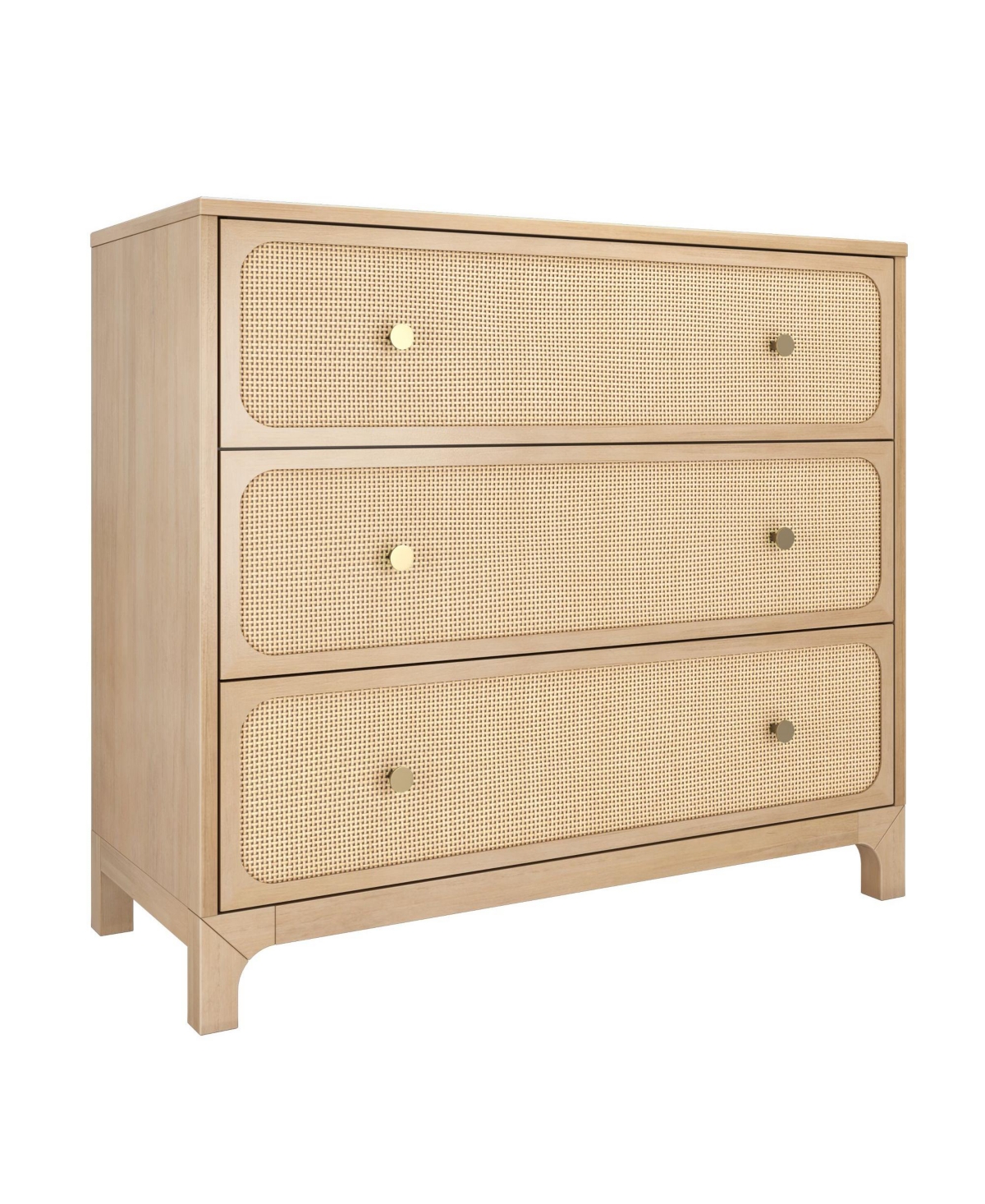 Plank+Beam Elio Rattan Drawer Dresser with Brass Knob