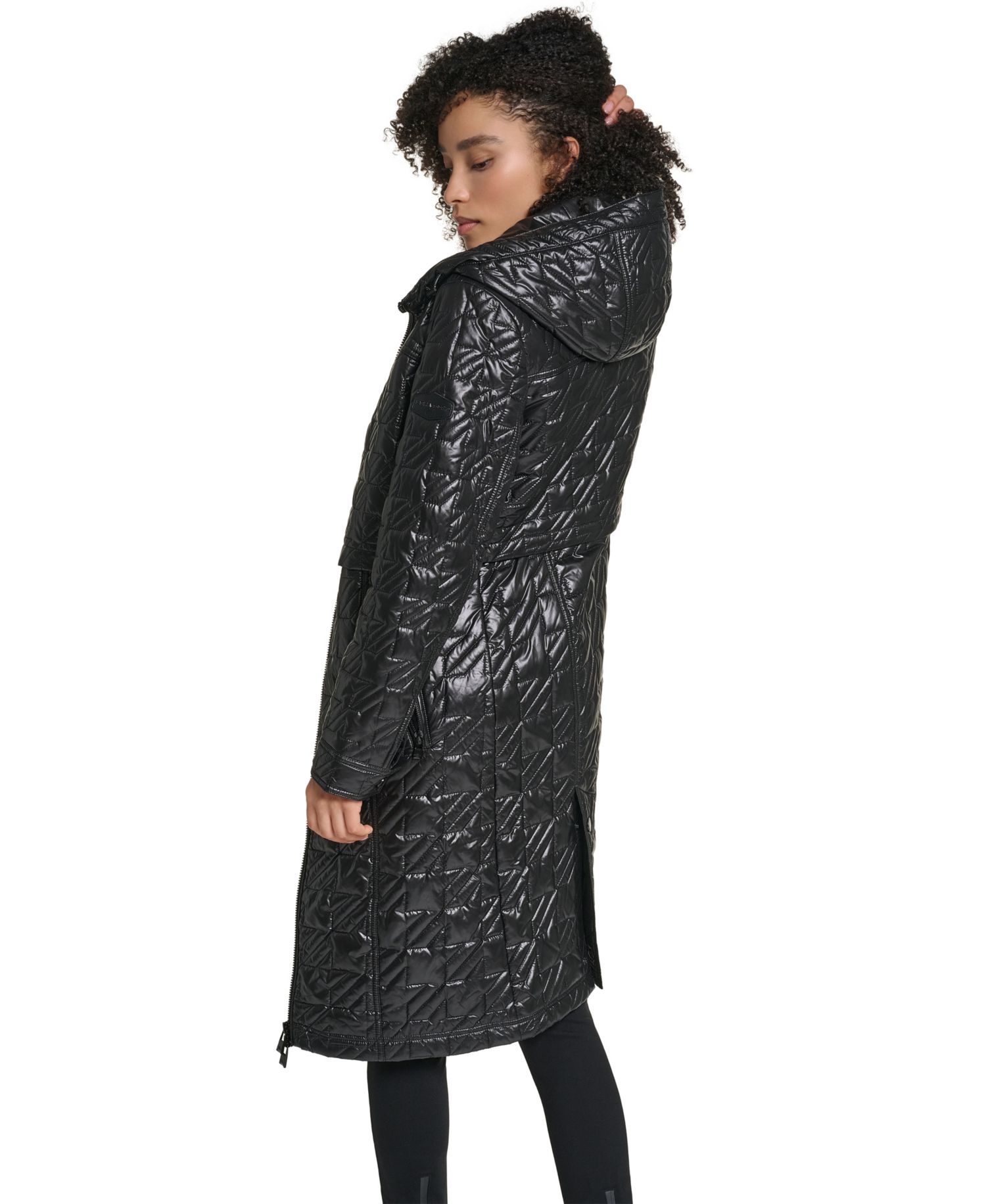 Women's Hooded Anorak Star-Quilted Coat