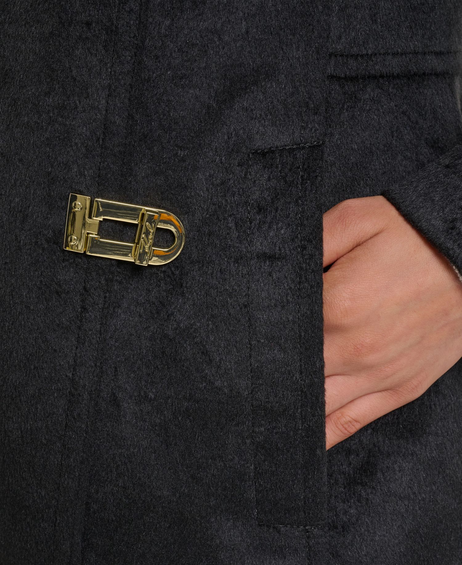 Women's Long Wool-Blend Toggle Coat