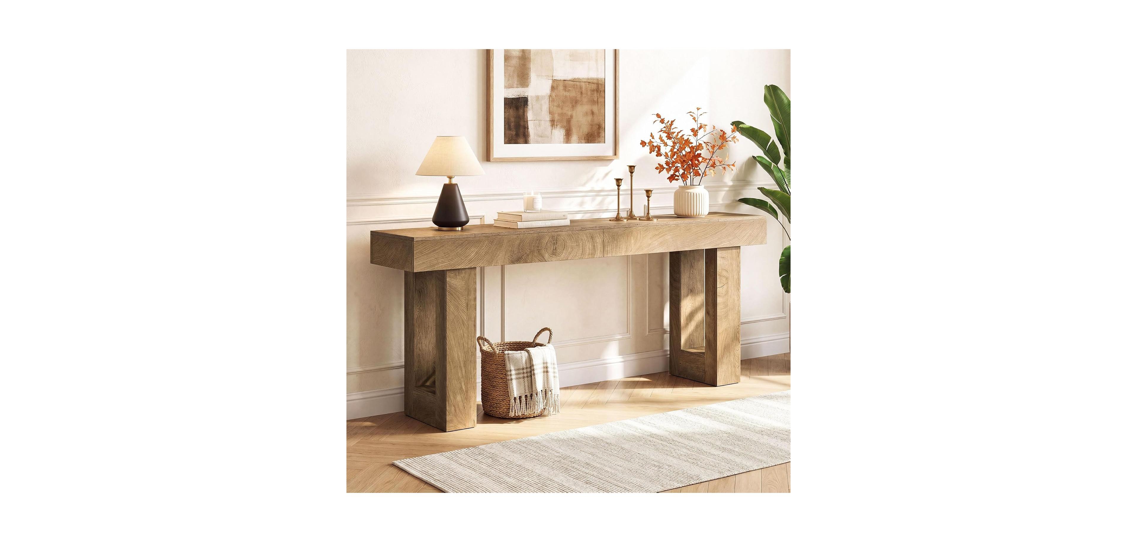 Tribesigns 78.74" Extra Long Console Table Wooden Rectangular Sofa Table Behind The Couch,Farmhouse Entryway Table for Entrance,Hallway,Living Room