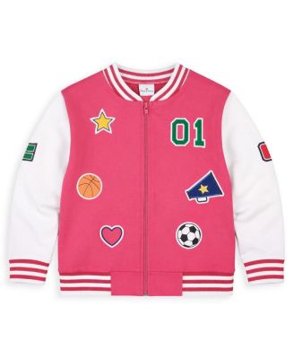Little Girls (2T - 8) French Terry Varsity Sports Jacket