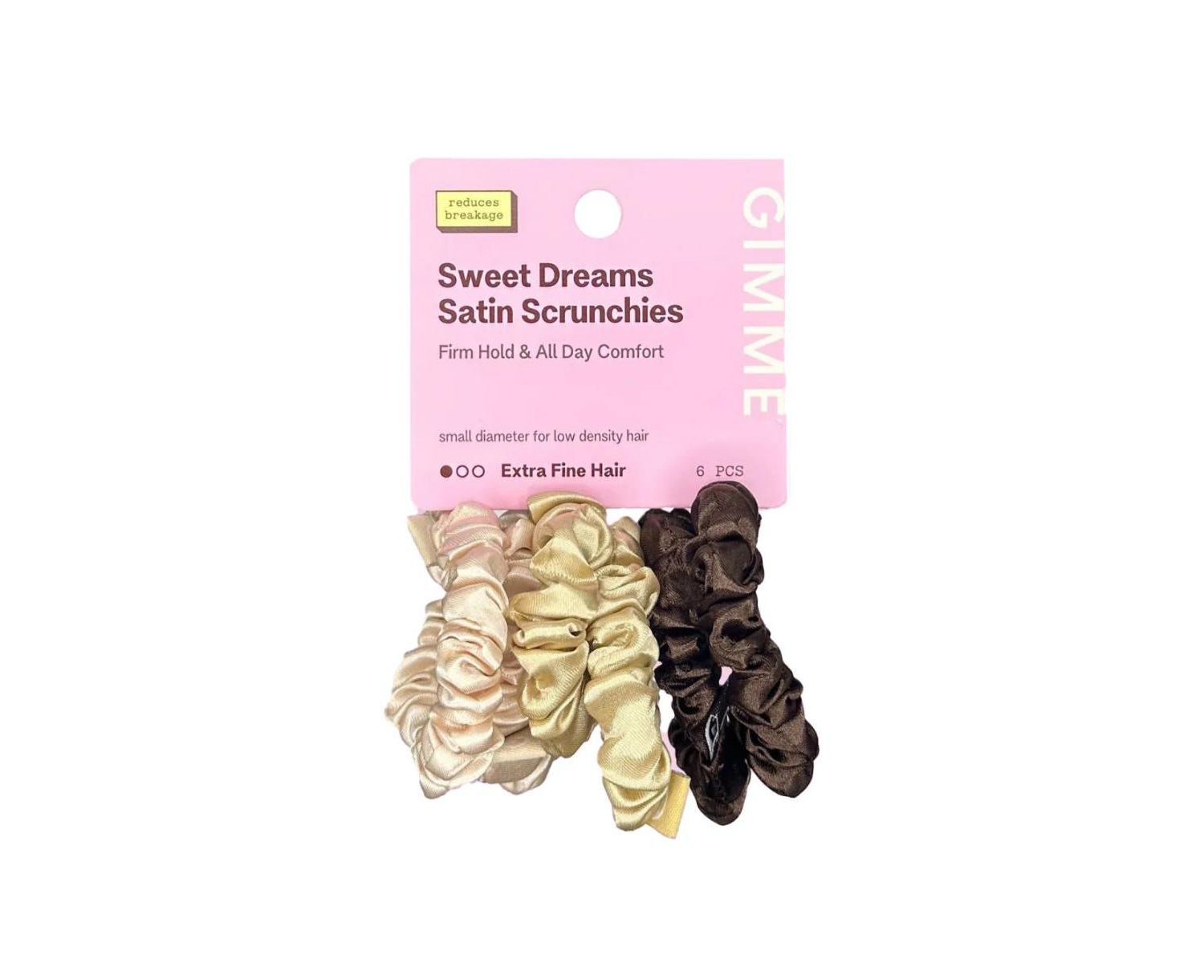 Slim Satin Hair Scrunchies Soft, No Breakage Scrunchies Perfect for Fine Hair and Bedtime Wear 6 Pack