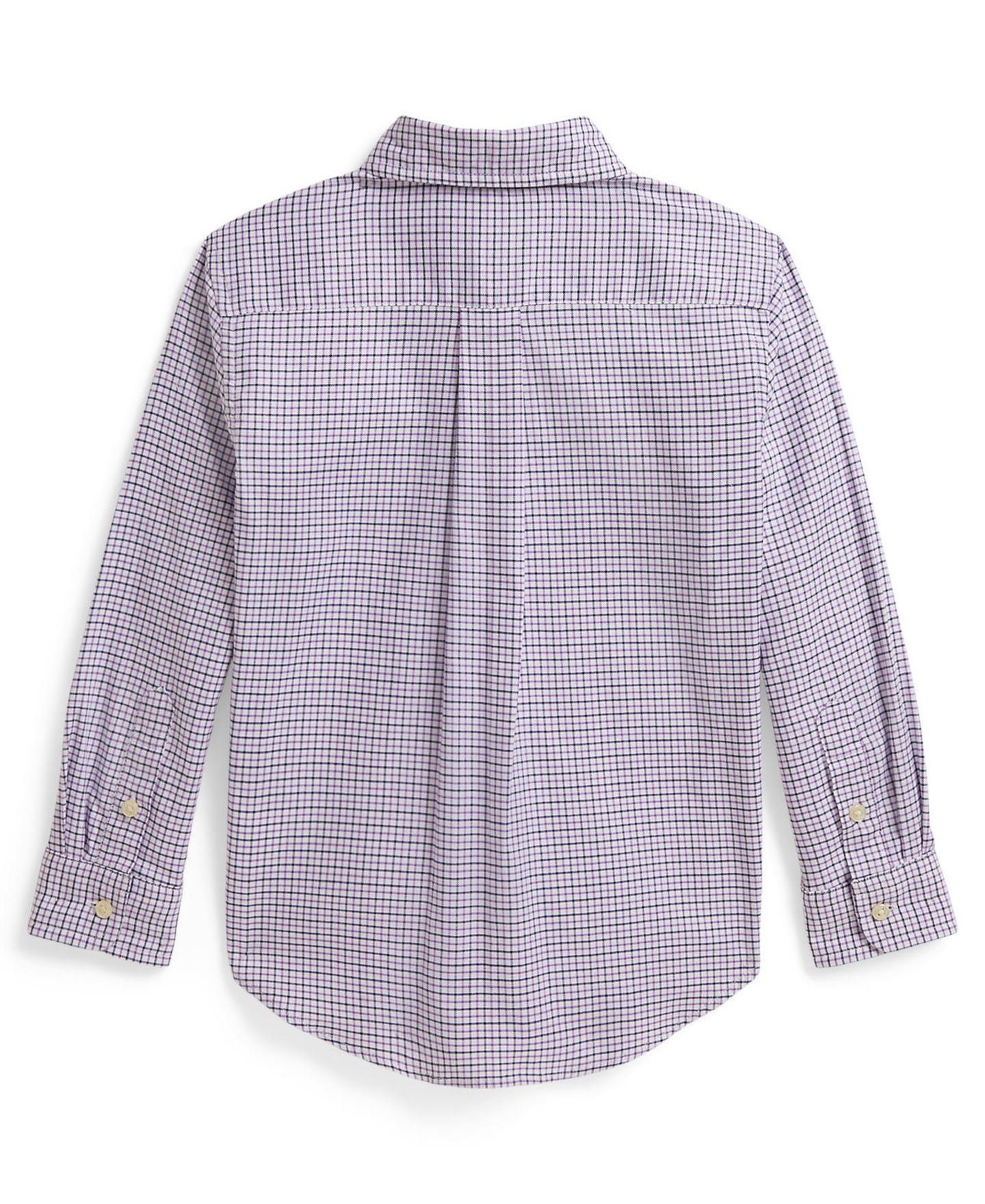 Рубашка Polo Ralph Lauren Checked Performance Oxford Shirt для мальчиков, цвет: Белый фиолетовый разноцветный — фото 2