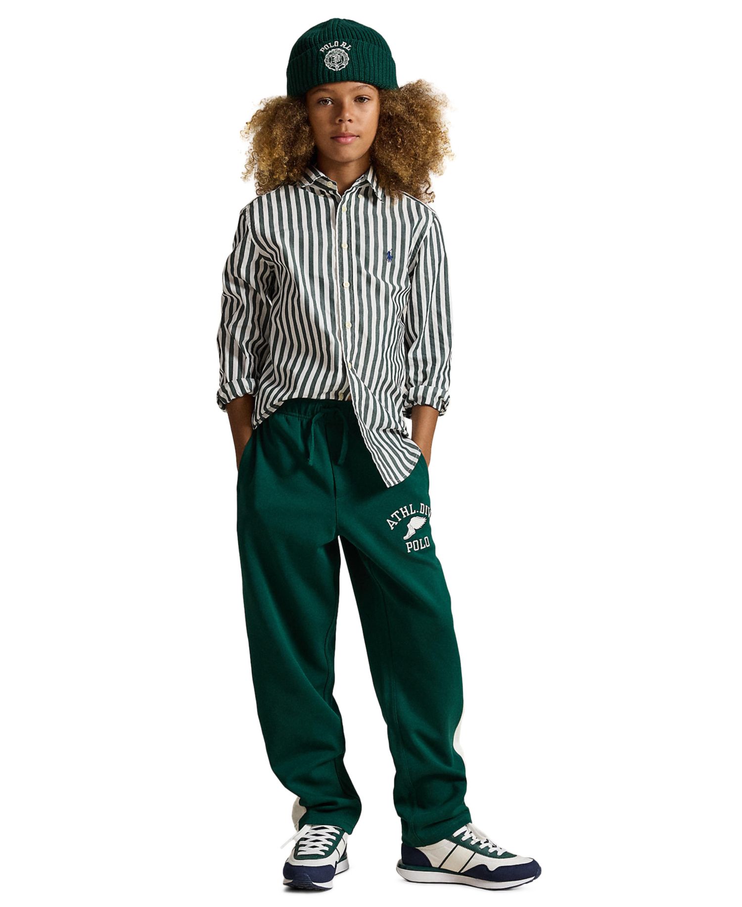 Boys' 8-20 Striped Cotton Poplin Shirt