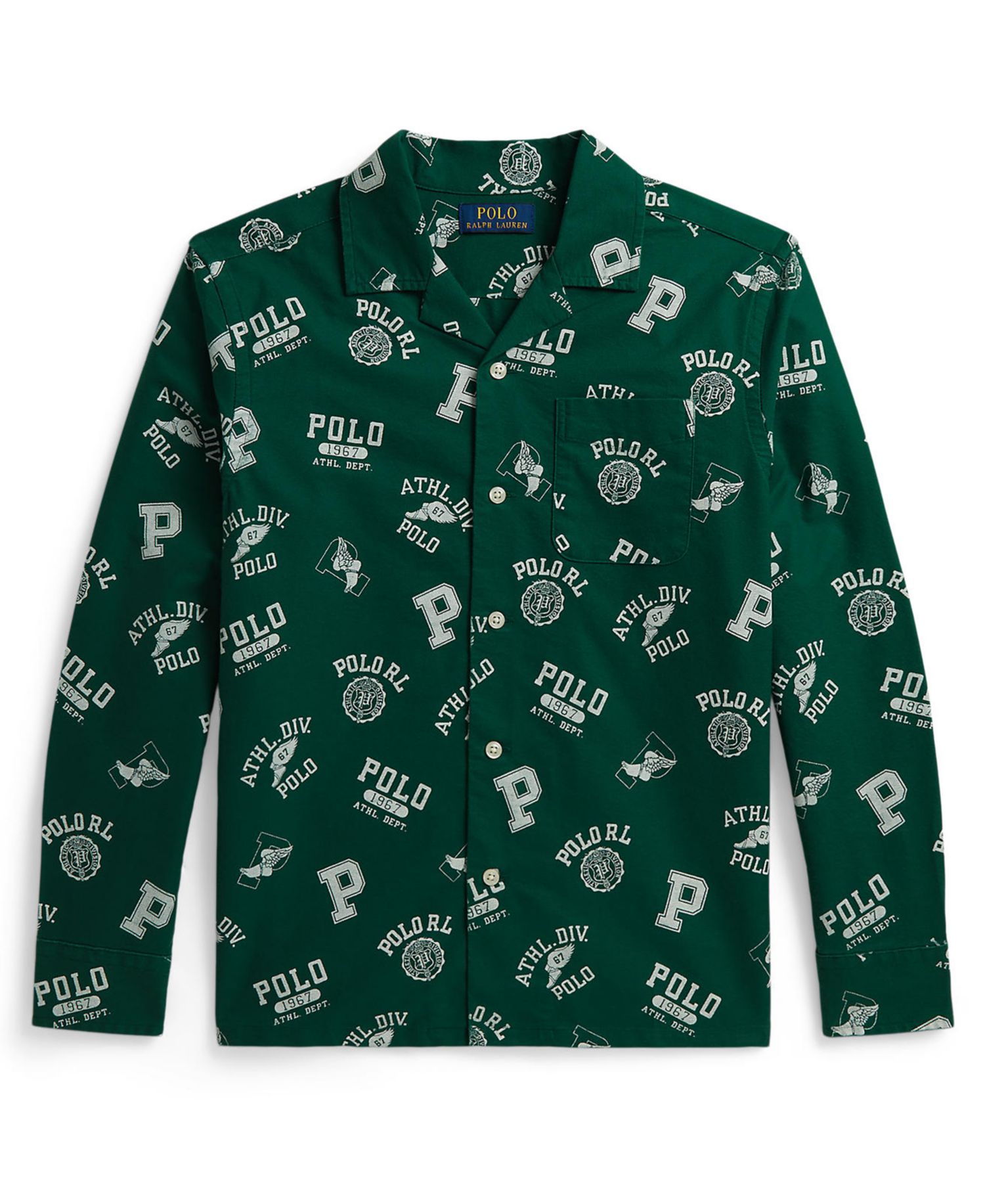 Boys' 8-20 Print Cotton Oxford Shirt