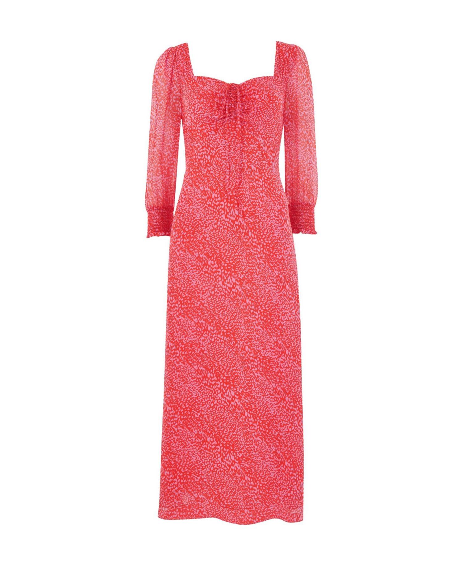 Women's Diagonal Leopard A-Line Midi Dress