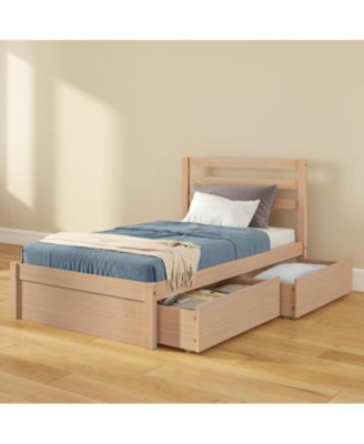 Bear Twin Single Bed With Underbed Storage Drawers, Oak Embossed