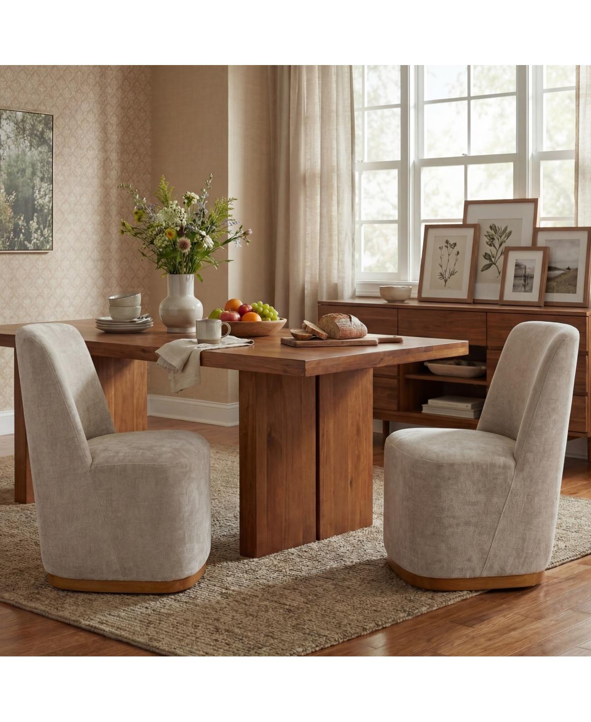Streamdale Furniture Modern Upholstered Dining Chairs, Set of 2, Oatmeal