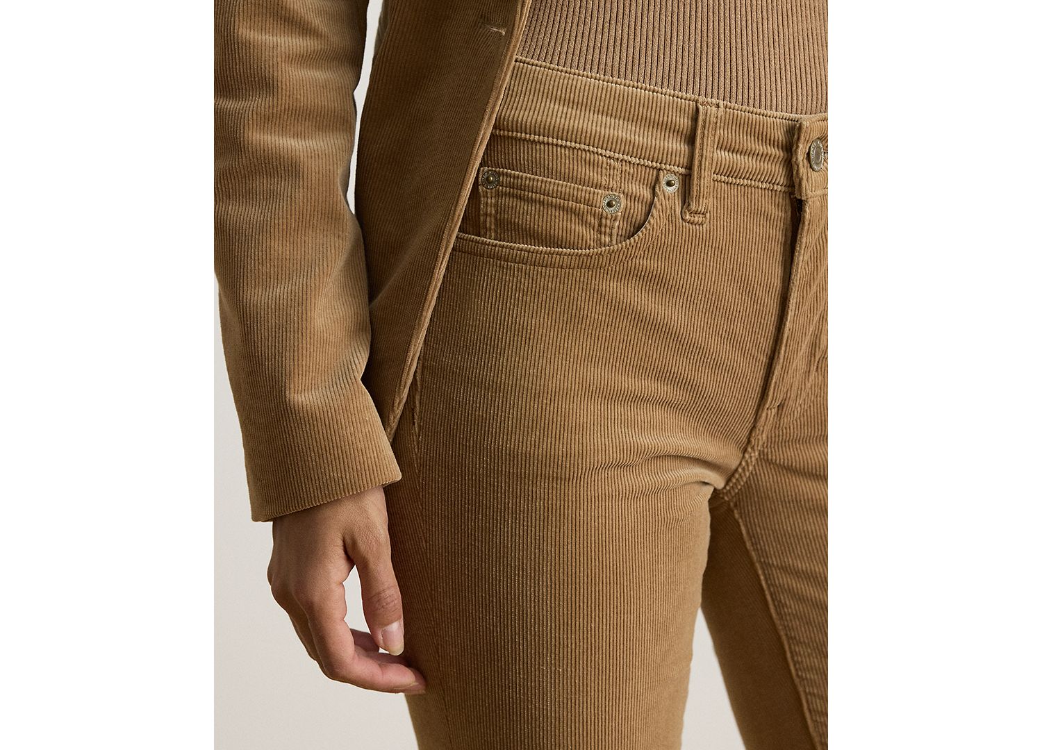 Women's Mid-Rise Slim-Straight Corduroy Pants
