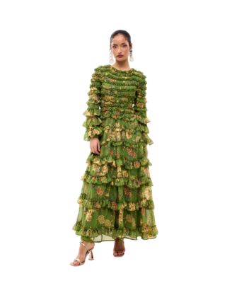 Women's Modest Ruffle A Line