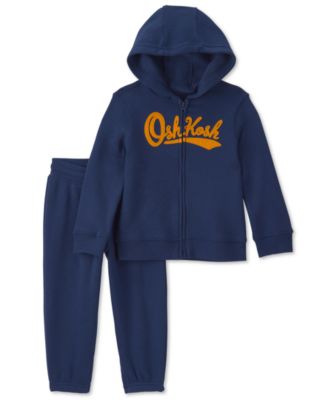 Baby Boys' Long-Sleeve Oshkosh Logo Fleece Hoodie and Pants, 2-Piece Set