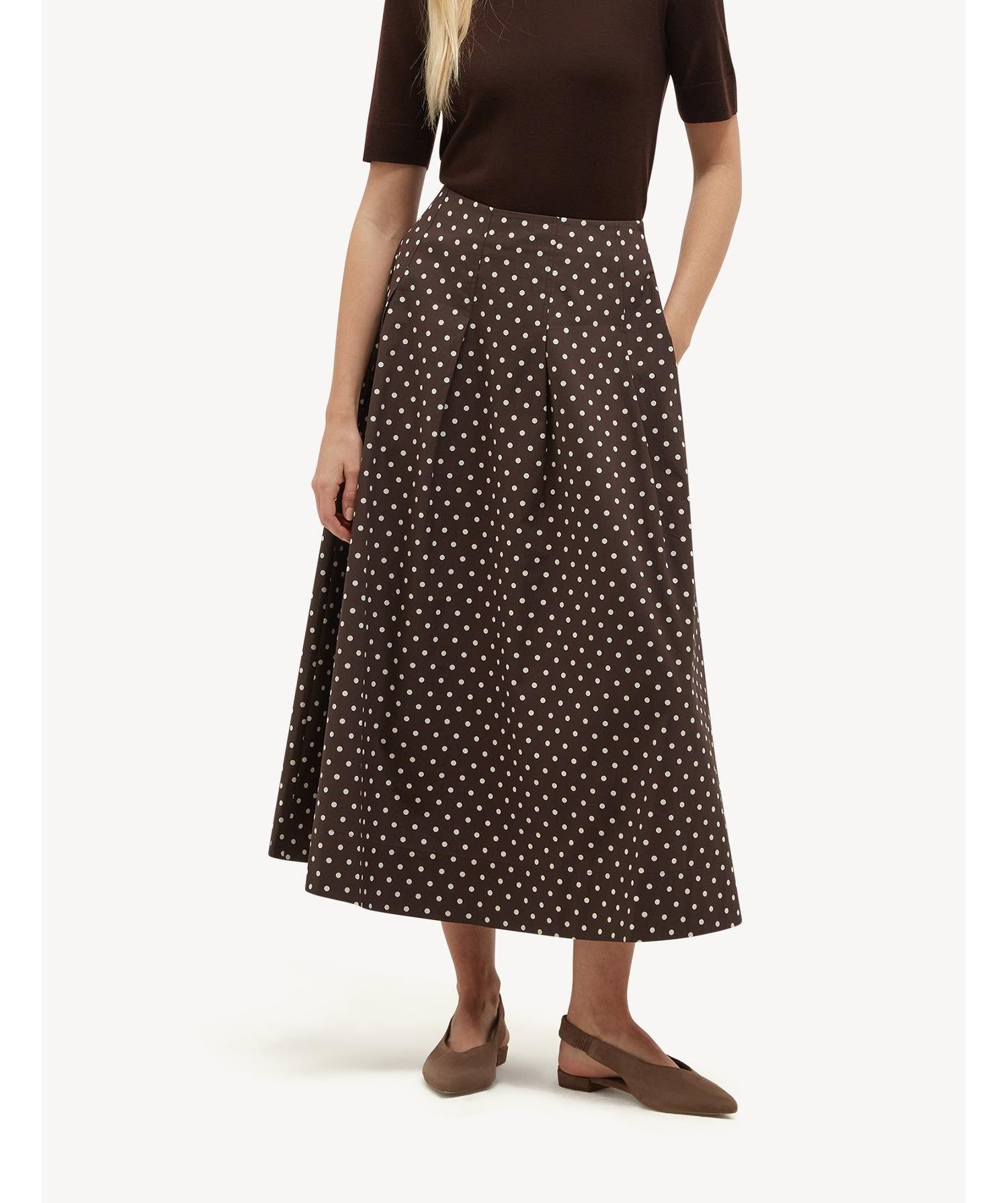 Women's Antonella Polka-Dot A-Line Midi Skirt