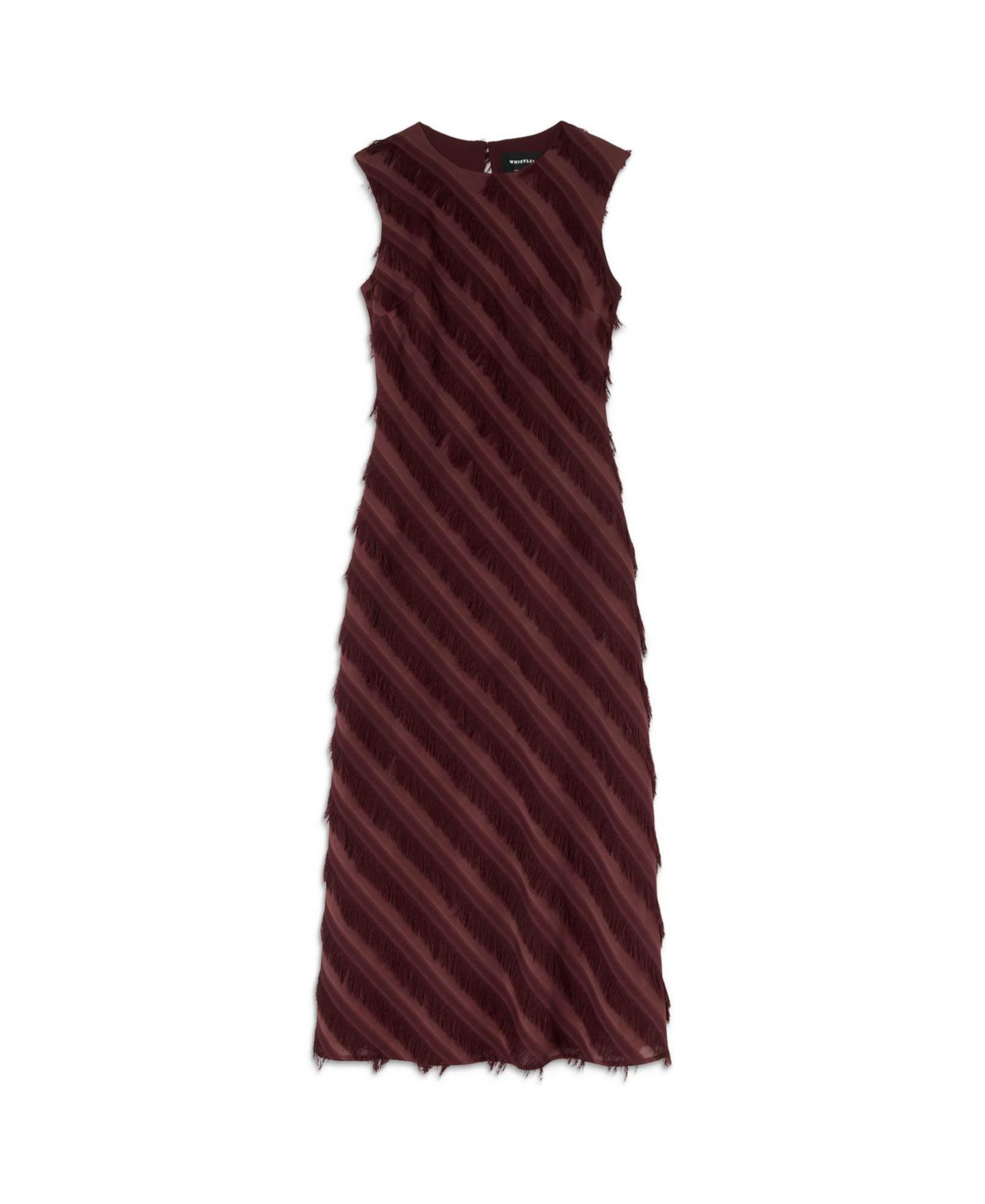 Женское платье Whistles Fringe-Textured Sleeveless Midi, цвет: Коричневый — фото 5