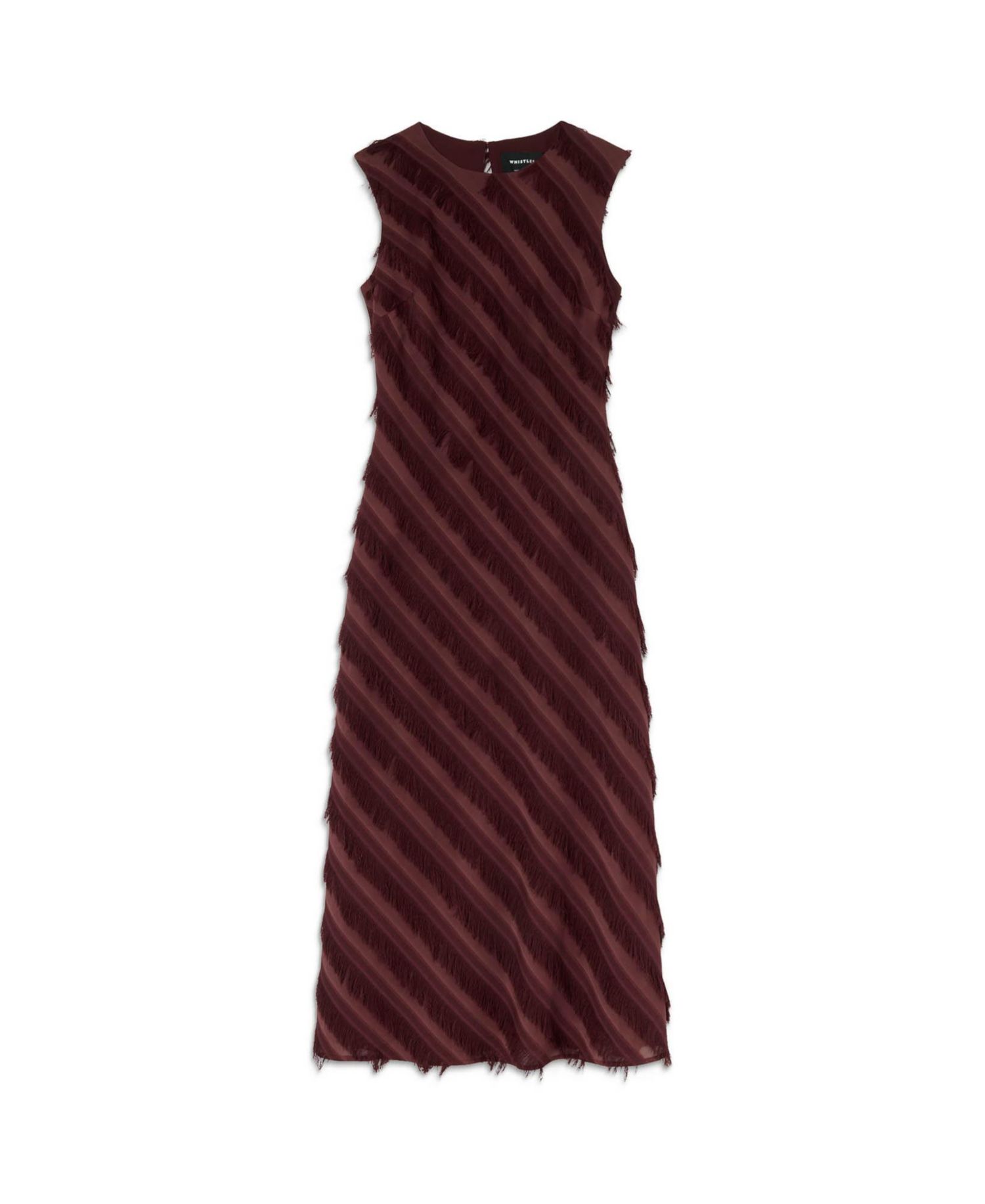 Women's Fringe-Textured Sleeveless Midi Dress