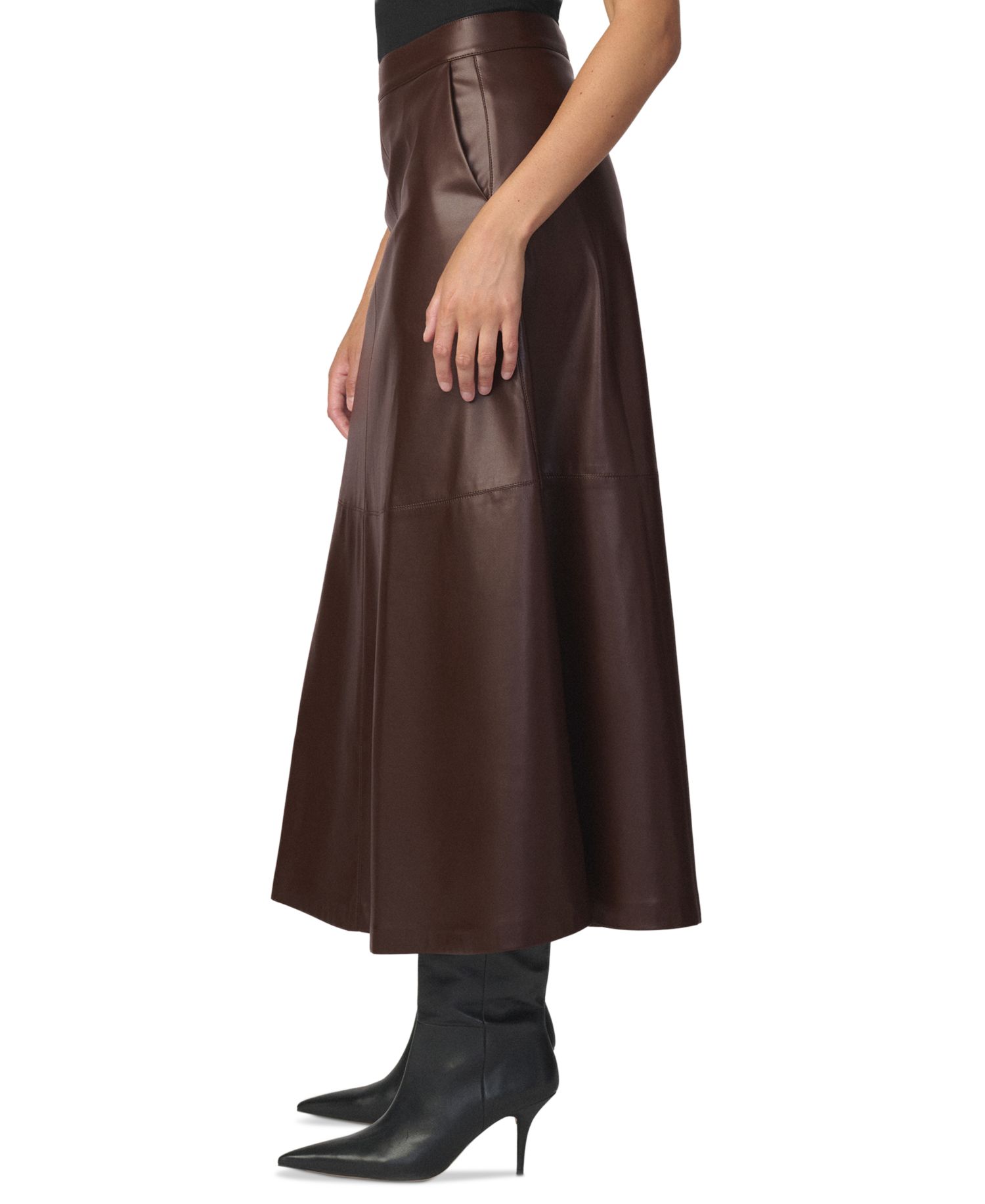 Women's Tavi High-Waisted Faux-Leather Midi Skirt