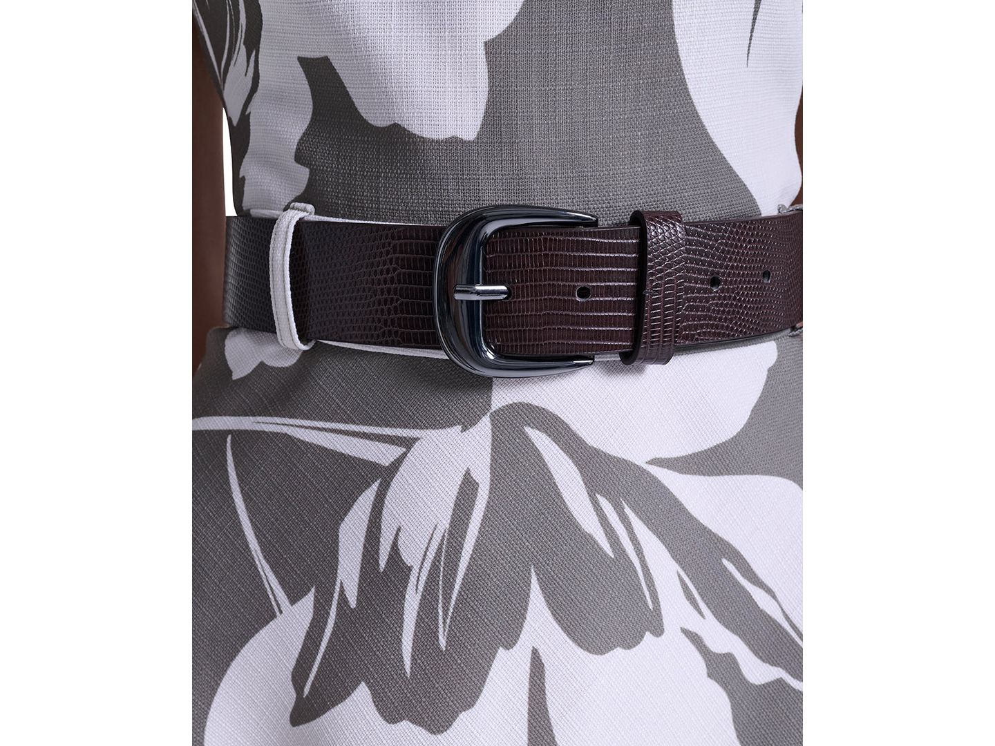 Женское платье Calvin Klein Floral Square Neck Midi, цвет: Оливковый / Кремовый — фото 5